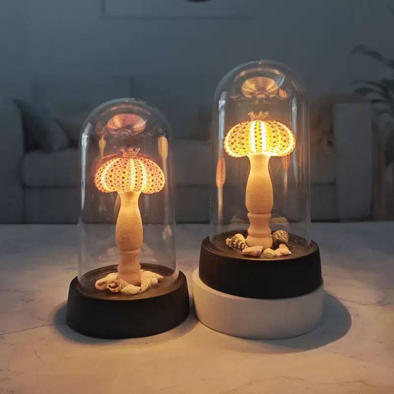 成品海胆小夜灯生日情人节礼物创意贝壳海螺灯桌面装饰品摆件批发