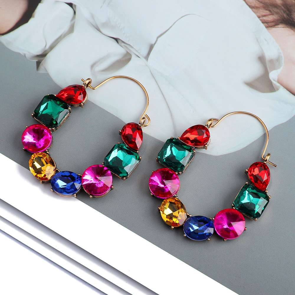 Geometric shiny elegant fresh earrings