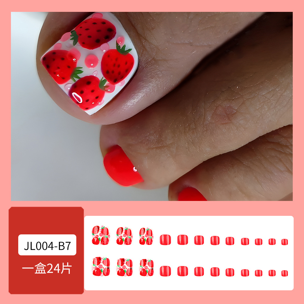 Chicas calientes, uñas de fresa, uñas, pies dulces y frescos, parches de uñas, productos terminados, venta caliente transfronteriza, uñas portátiles al por mayor