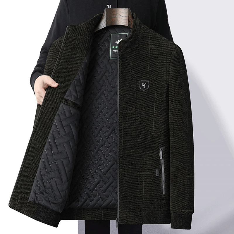 Demi-season jacket, keep warm woolen coat, increased thickness