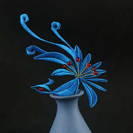 手工缠花点翠凤凰胸针DIY材料包汉服配饰邻家小琴手工坊古风手作