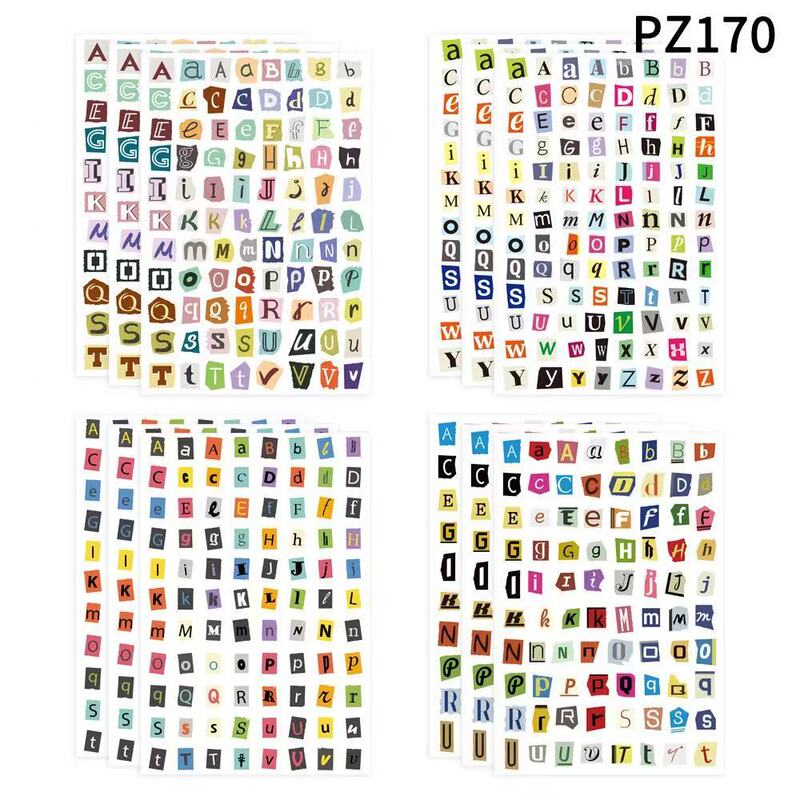 4 Sheets/Pack English Letter Symbol Label Stickers Ins Creative Student Journal Diary Decoration Stickers 4 Sheets/Pack English Letter Symbol Label Stickers Ins Creative Student Journal Diary Decoration Stickers