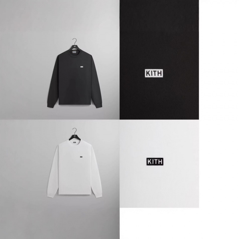 Kith Fw24 Long Sleeve Lax Cotton Classic Small Letter Flocking Logo Long-Sleeved Crew Neck Sweatshirt 1 Kith Fw24 Long Sleeve Lax Cotton Classic Small Letter Flocking Logo Long-Sleeved Crew Neck Sweatshirt 1