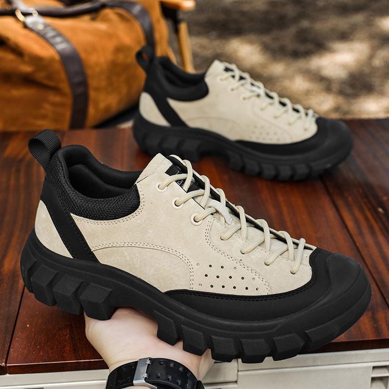 Autumn and Winter New Thick-Soled Outdoor Hiking and Mountaineering Shoes for Men, Trendy Brand Niche Retro Functional Style Casual Sports Shoes