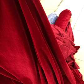 2.0米宽度加厚金丝绒酒红色绒布舞台背景布婚庆布置装饰布桌布