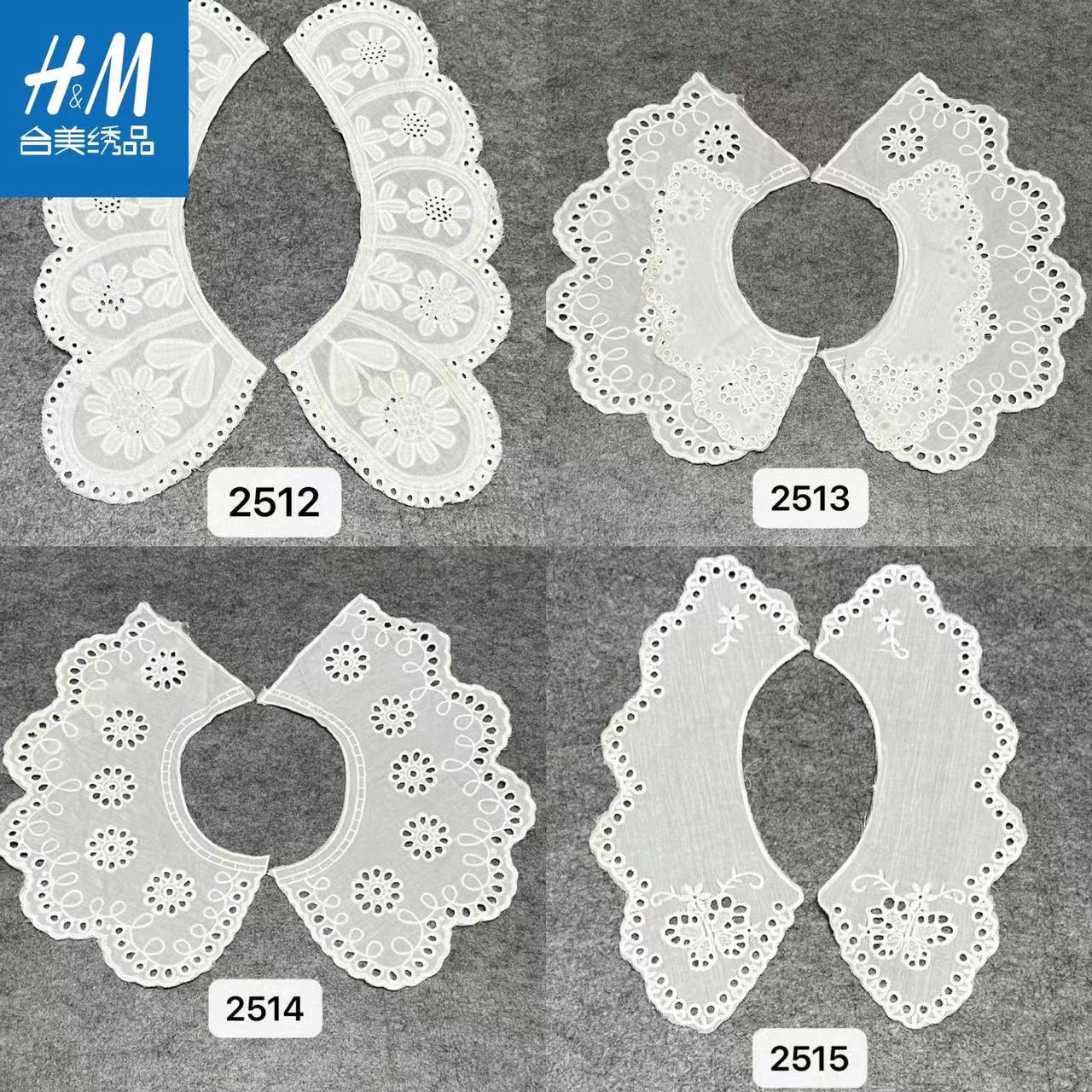 春夏新款娃娃领钩花减龄设计感气质假领子 激光雕孔棉布镂空衣领