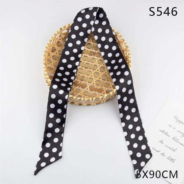 S546 simulated silk polka dot black