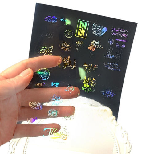 Transparent laser material sticker firework castle magic circle Ariel sky material handmade DIY crystal resin A