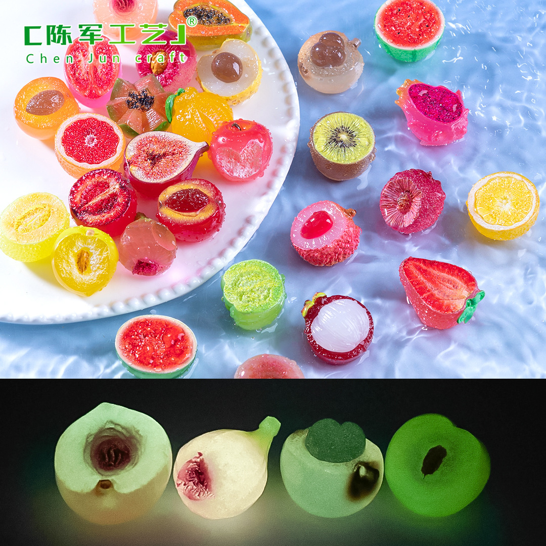微景观创意夜光半切水果西瓜火龙果萌粒 DIY装饰品配件迷你小摆件