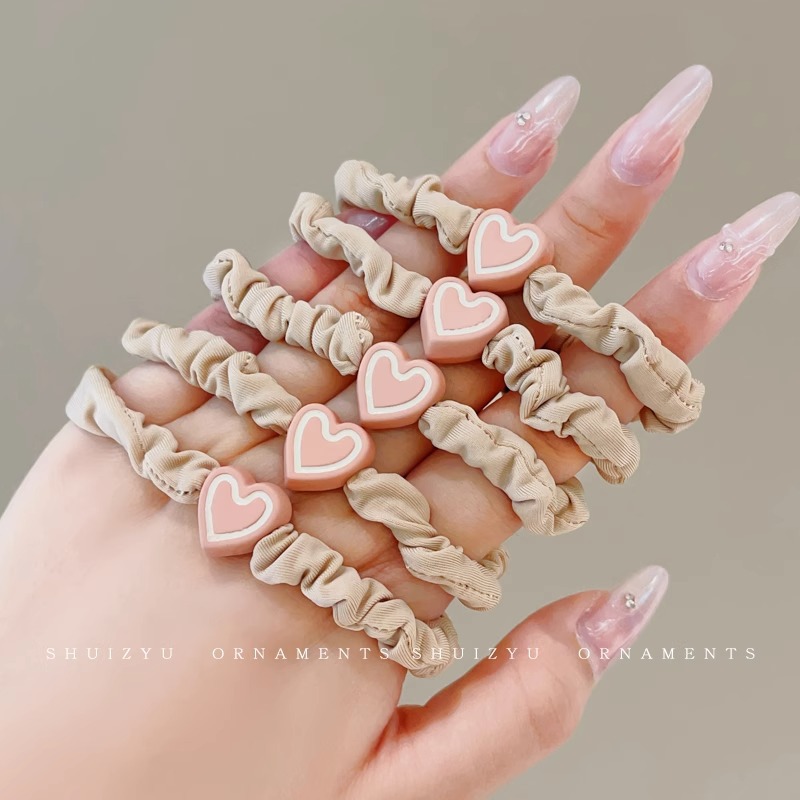 Alta elasticidad y durabilidad como correa de goma para mujeres, color curry simple, cuerda de cabello de cola de caballo alta, anillo de cabello sin heridas de alta calidad