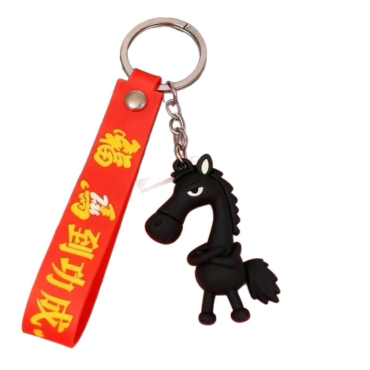 2026 año del caballo mascota día elegido caballo oscuro llavero de la vida de dibujos animados muñeca bolsa colgante regalo de vacaciones lote