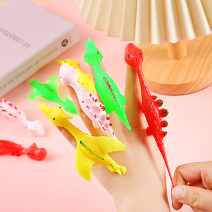 Catapult dinosaur fun toy finger Dart launch small dinosaur decompression soft glue kindergarten gift wholesale