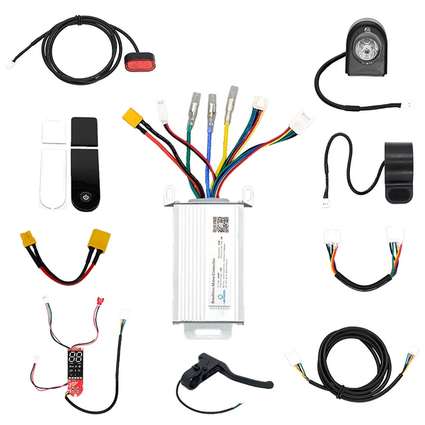 (10-piece set) + controller + instrument + communication cable + accelerator + headlight + taillight + instrument cover + back sticker + XT30 adapter cable + motor cable + brake lever