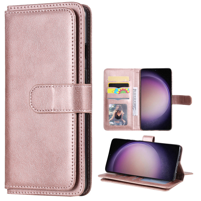 Suitable for Caterpillar Cat S62 Pro phone flip cover solid color 10 card slot holder leather case_voghion.com