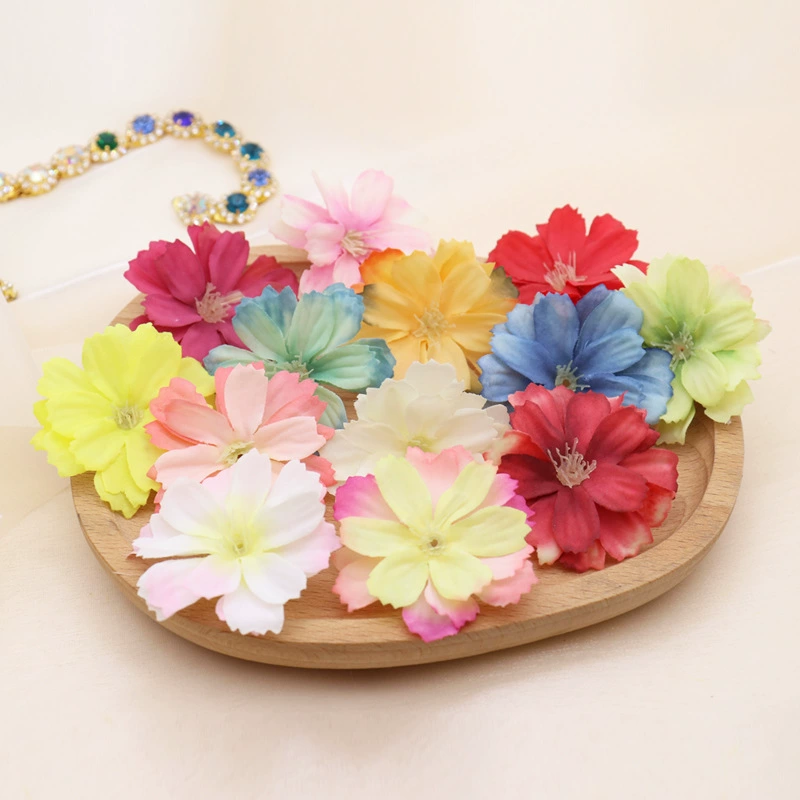 Имитация маленького цветка, головной убор династии Хань, гирлянда ручной работы, материал, украшенный шелковым цветком, соломенная шляпа, цветок, свадебное украшение, цветок