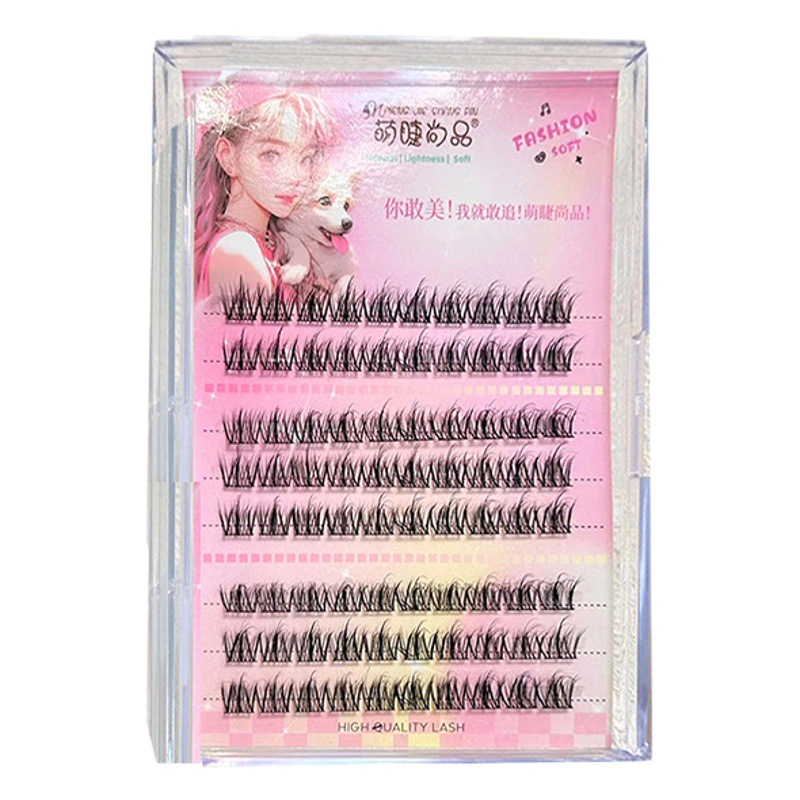 Lindo pestañas shangpin gran capacidad 5d visón terciopelo bebé curvado perezoso trilogía pestañas falsas natural de dibujos animados solo racimo pestañas