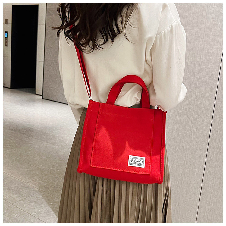 257g Weight Polyester Lining Material Sewing Thread Fashion Element Zipper Closure Type Single Shoulder Strap, Top Handle Strap Type Square Bag Bags Type Casual Occasion Canvas Material Solid Color Pattern All Seasons Season Women's Gender Streetwear Style Square Shape Women's Canvas Solid Color Streetwear Sewing Thread Square Zipper Square Bag 7