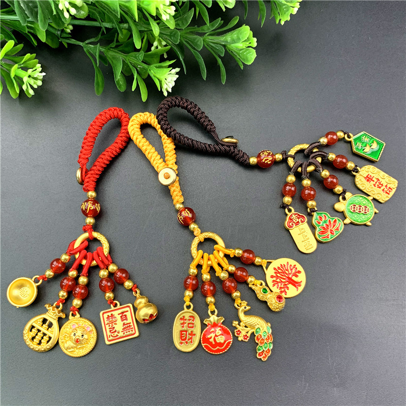 Gold Key Chain pendant national fashion vintage bag hanging car key pendant