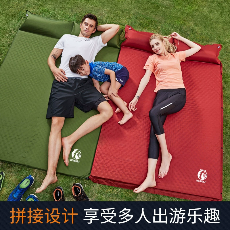 Надувной матрас Gonglang для кемпинга, полностью автоматический, утолщенный, влагостойкий, односпальный/двуспальный, для палатки, с поролоновым наполнителем