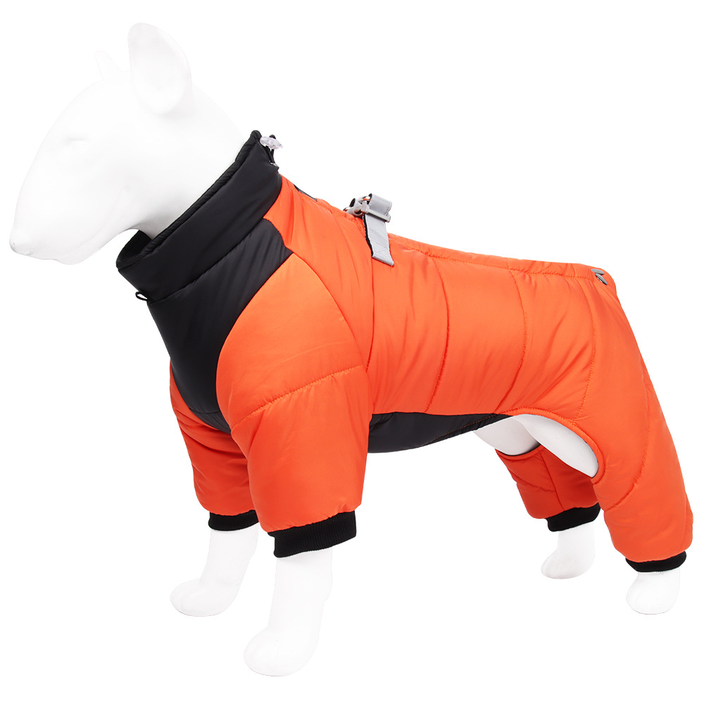 Ropa de mascotas personalizada transfronteriza invierno cálido al aire libre reflectante ropa de algodón de cuatro patas ropa de perro muestra personalizada al por mayor