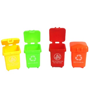 4.5CM miniature classification simulation trash can children's toys play house storage bucket plastic sanitation props accessories
