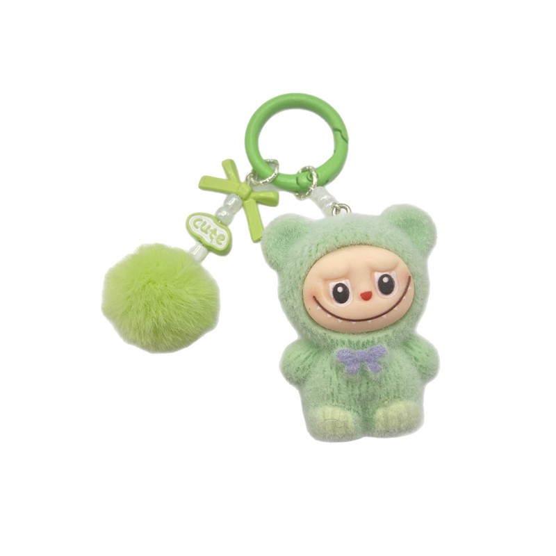 新しい植毛ラブブ人形かわいいペンダントクリエイティブ漫画キーホルダー携帯電話チェーンバッグペンダント|undefined