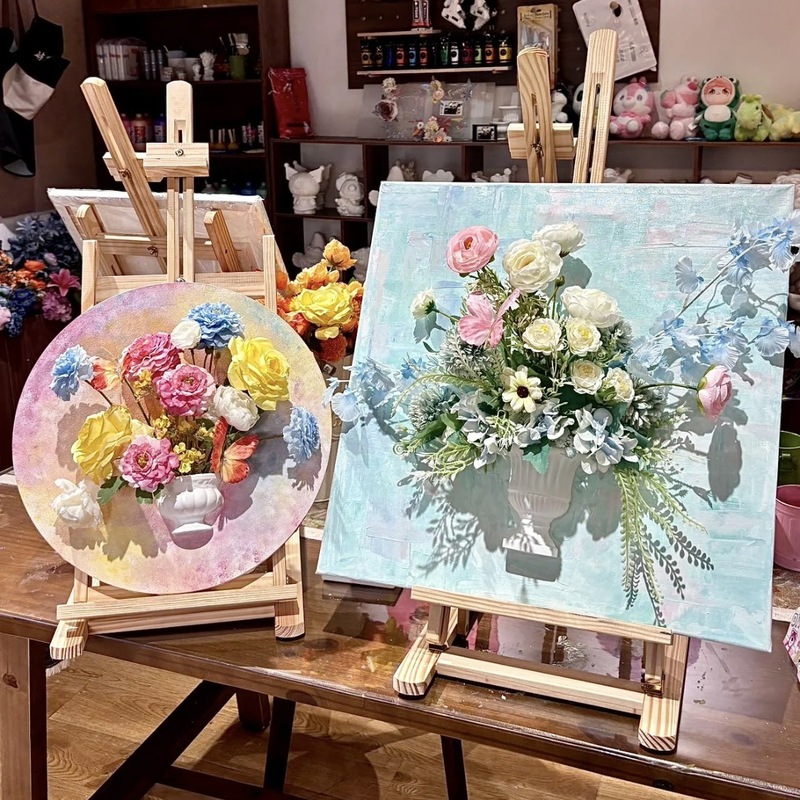 半壁画石膏沙龙活动手工立体法式油画插花diy材料女神节手作装饰|undefined
