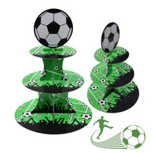 新款足球派对蛋糕装饰聚会甜品店多层甜品台布置蛋糕架托盘批发