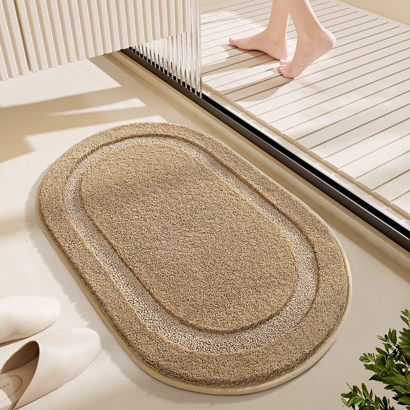 Microfiber Coconut Shaped Jacquard Bath Mat Non Slip Absorbent Rug_voghion.com