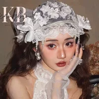 Новый стиль ретро супер фея Сладкая невеста кружевная хрустальная шапка с кисточками свадебное платье фото свадебный аксессуар для головного убора