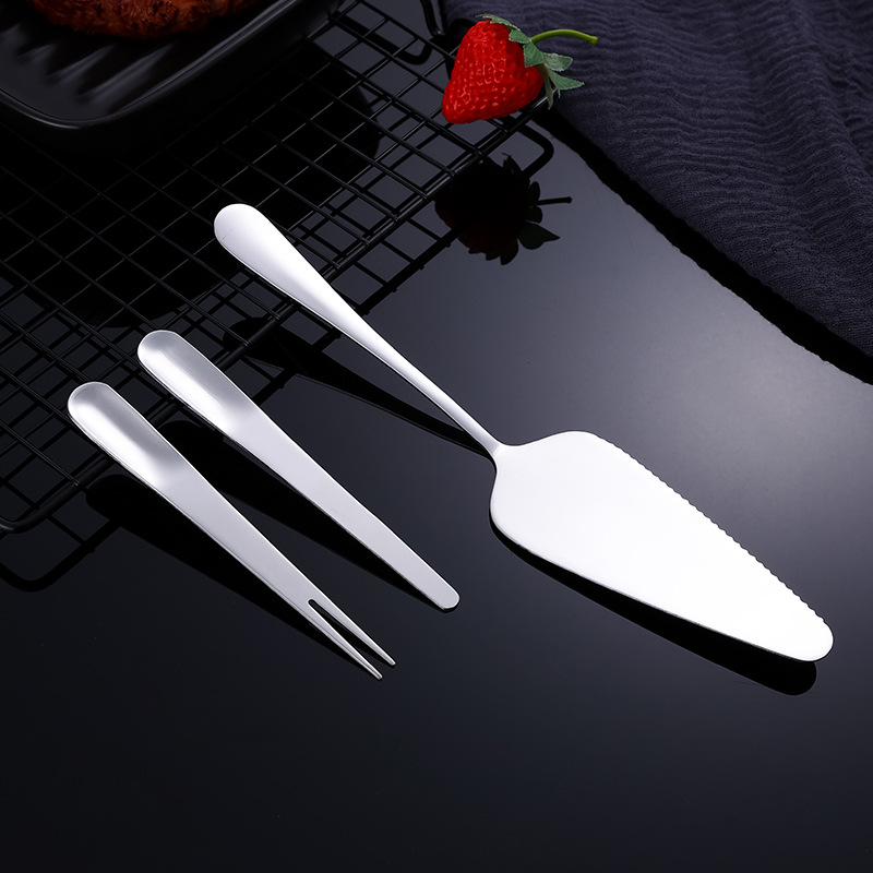 Partes públicas de acero inoxidable cuchara de servicio tenedor vajilla creativa postre cuchara de café para hornear pastel pala Tenedor de fruta cuchara de doble propósito