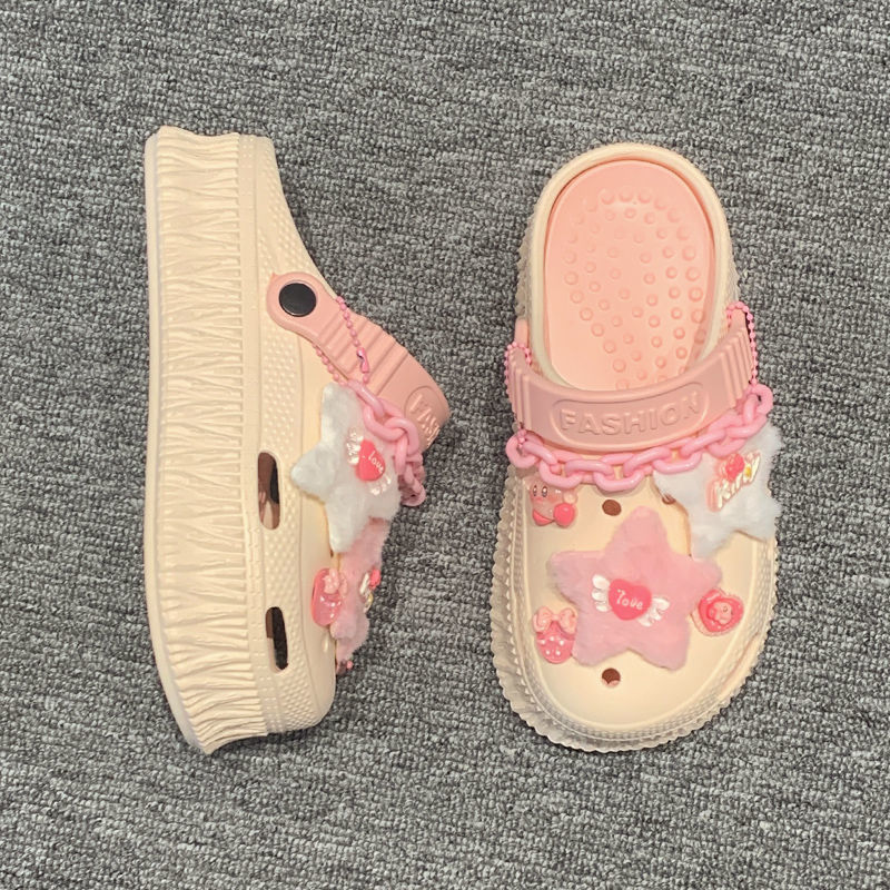 Spot super hot 2024 primavera y verano zapatos de suela gruesa EVA para adultos para mujeres zuecos transpirables aumentados para playa junto al mar