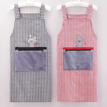 新款时尚纯棉围裙家用厨房做饭可擦手韩版上班透气耐磨可爱工作服