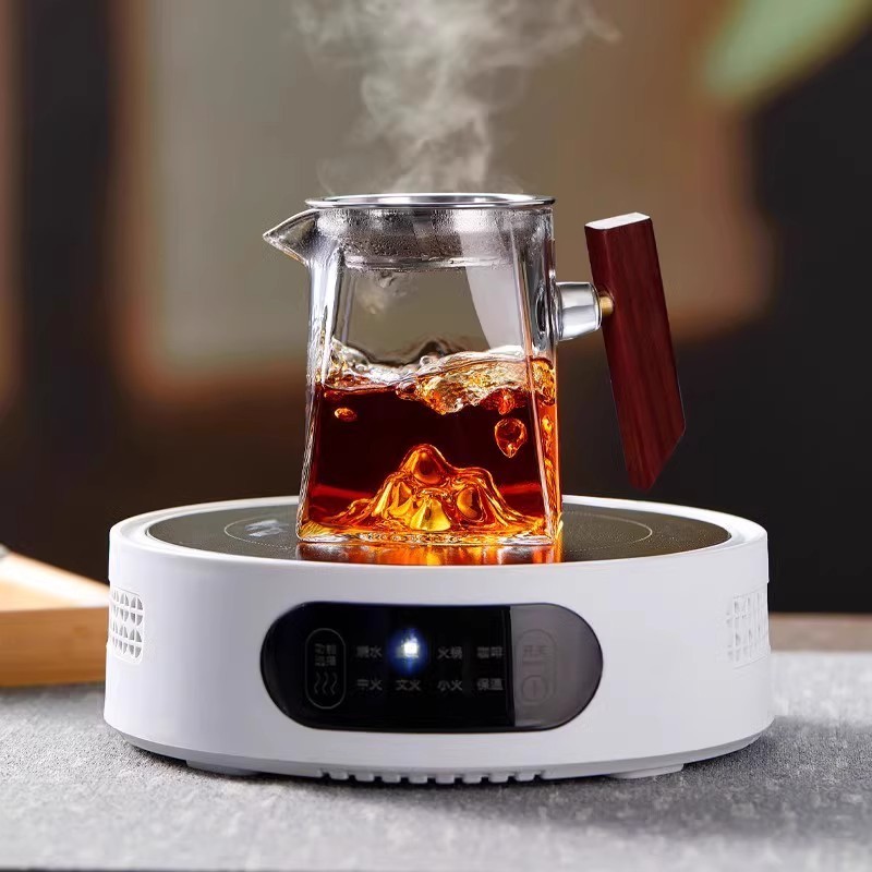 高硼硅玻璃公道杯分茶器木柄观山茶具配件耐高温加厚公杯功夫茶具|undefined