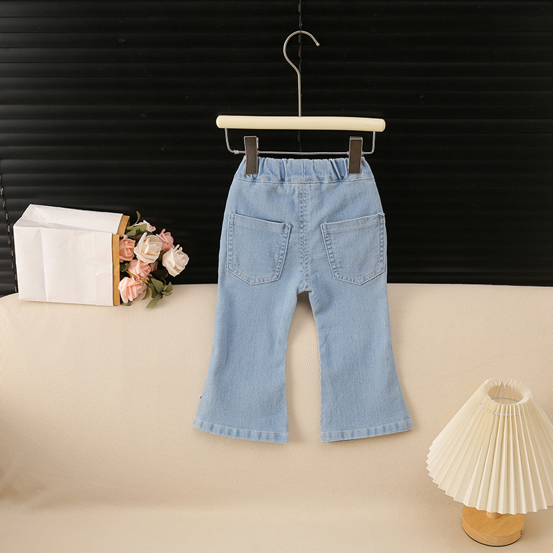 Niñas de verano nuevos pantalones casuales de moda para mujeres Baoqian estilo coreano mariposa de dibujos animados caliente diamante sueño mariposa de trompeta jeans image 5