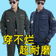 春と秋の作業服セット男性綿線耐摩耗性迷彩労働保険服自動車修理電気溶接工服パーマ防止長袖卸売り