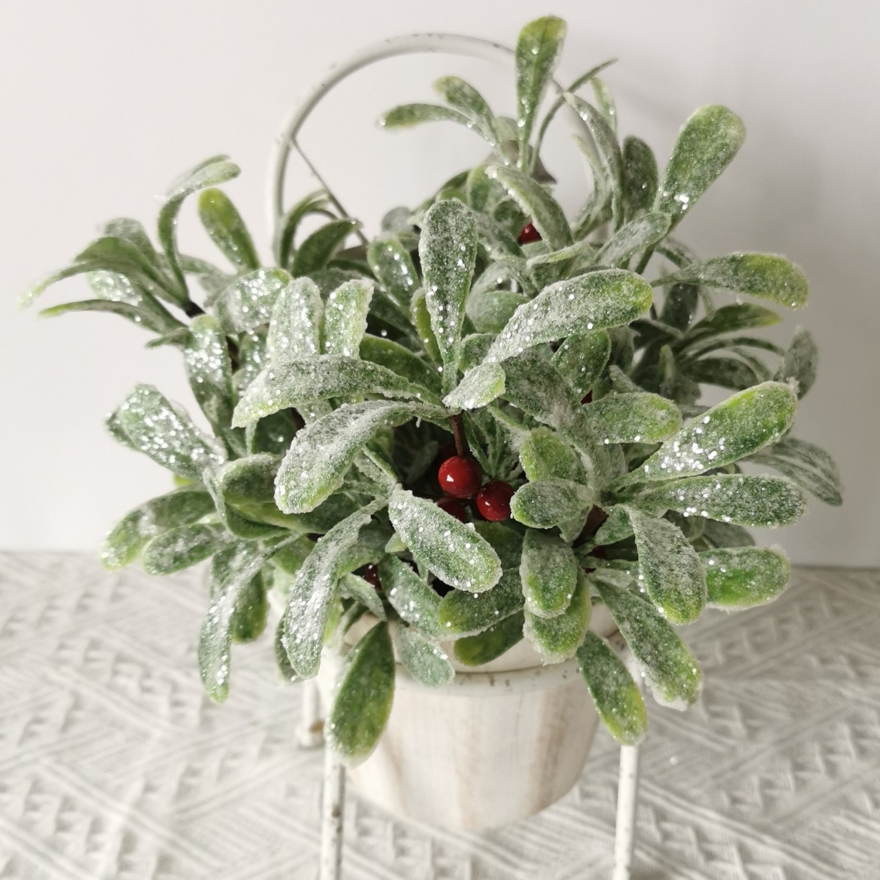 Suministro disponible de mirtilla simulada transfronteriza, plantas verdes simuladas, decoración del hogar, jardinería, decoración de hoteles, flores simuladas