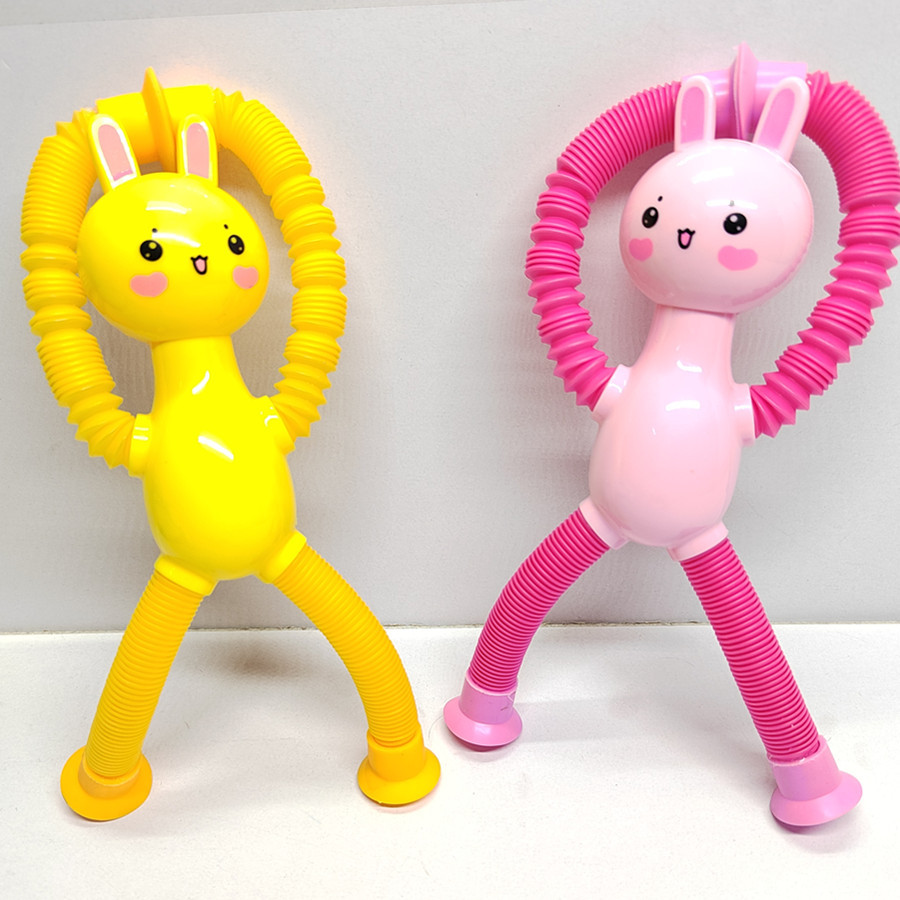 Cross-border sucker giraffe ever-changing cartoon telescopic children's educational ever-changing robot stretch tube decompression toy