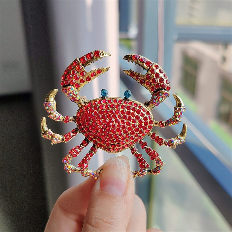 Cartoon Style Pin Crab Alloy Plating Women's Brooches display picture 3