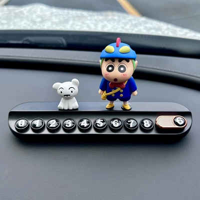 Nömrəli dayanma kartı Dashboard Temporary Parking Phone Number - black-base-crayon-shin-chan-whiteboard-marker