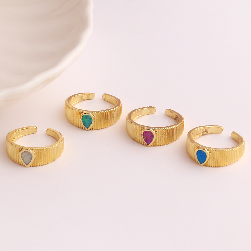 Simple Style Geometric Copper Plating Rhinestones Rings 1 Piece