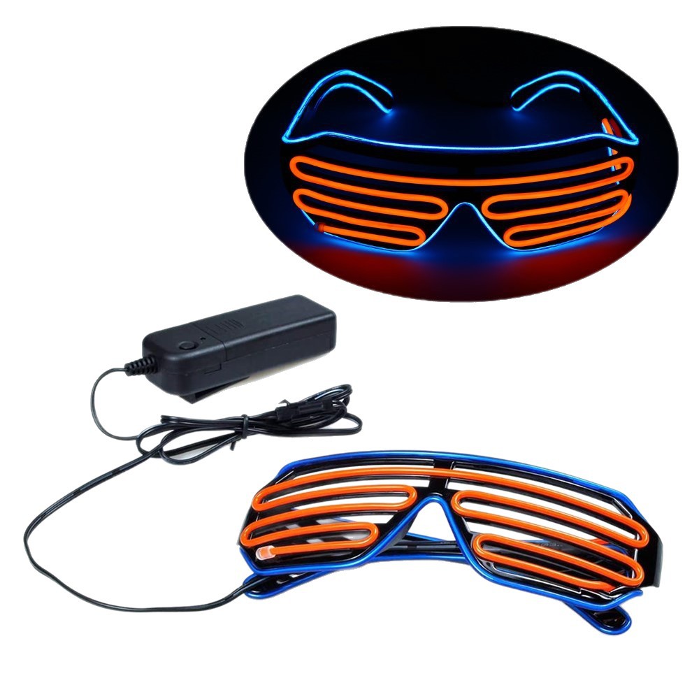 Gafas luminosas EL explosivas, accesorios de baile fluorescentes, artefactos de fiesta, persianas, gafas luminosas, suministros fluorescentes para fiestas de baile