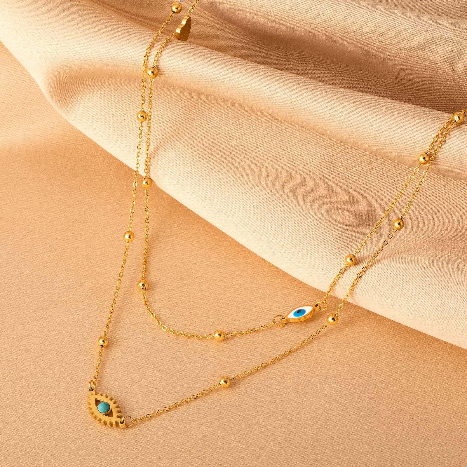 Ethnic Style Eye Stainless Steel Titanium Steel Plating Necklace 1 Piece