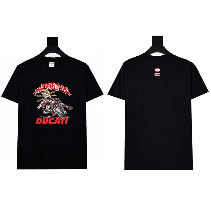 ヘビーウェイトクロスボーダー アメリカンファッション Supreme レタープリント Tシャツ BOX ラウンドネック 半袖 メンズ レディース ゆったり カジュアル Tシャツ 男女兼用|undefined
