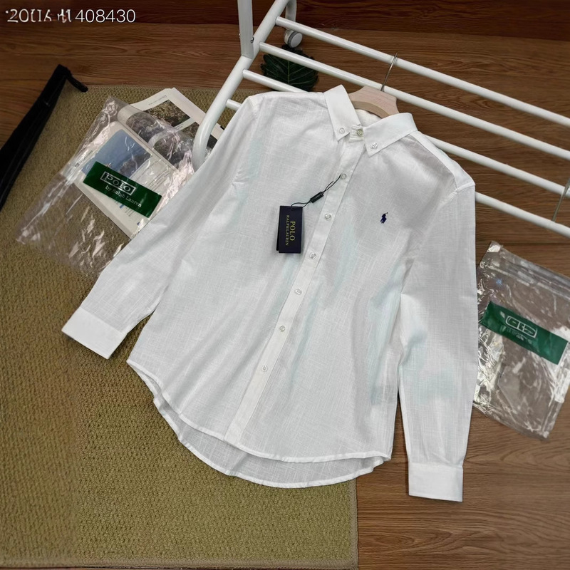 クロスボーダーRalph Laurenラブロン男女同モデルの馬標亜麻シャツ|undefined