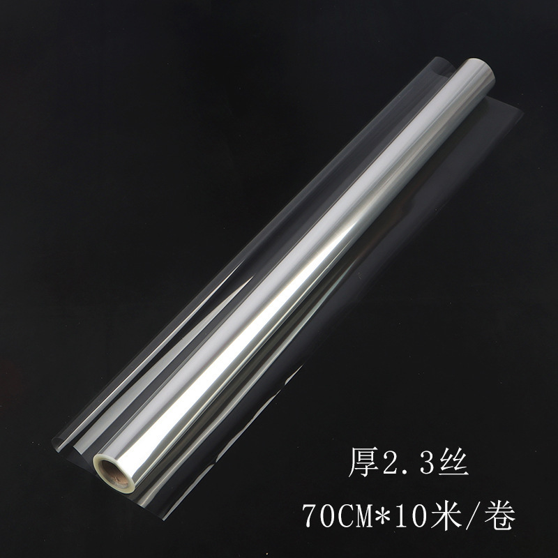 Celofán transparente plástico flor papel de embalaje ramo base hecha a mano rollo transparente flor tienda floral material en stock al por mayor