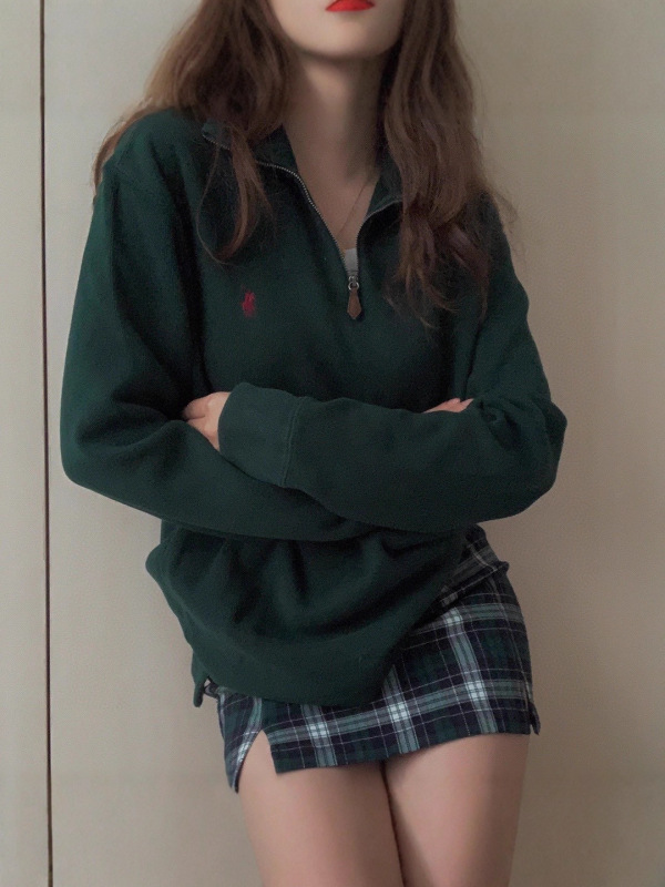 RL拉夫劳伦小马标复古POLO衫翻领刺绣半拉链套头宽松百搭卫衣男女|undefined