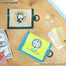 日系新款卡通动漫机器猫钱包小叮当证件卡包哆啦A梦刺绣零钱袋潮