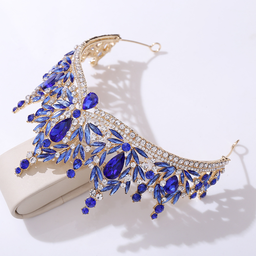 100g Weight Crown Hair Accessories Type 1 Piece Quantity Wedding, Birthday, Festival Occasion Alloy Material Leaf, Crown Pattern All Seasons Season Women's, Adults Gender Diamond Design Bridal, Shiny Style Bridal Shiny Women's Adults Leaf Crown Alloy Diamond Crown 19
