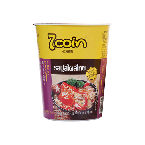 Imported from Thailand, 7coin seven-carb cup instant noodles, Southeast Asian flavor, hot-selling food instant noodles wholesale 70g